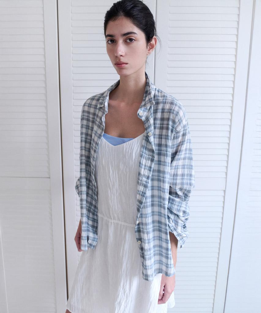 ANDNEEDS Boho Check Shirt (Blue)