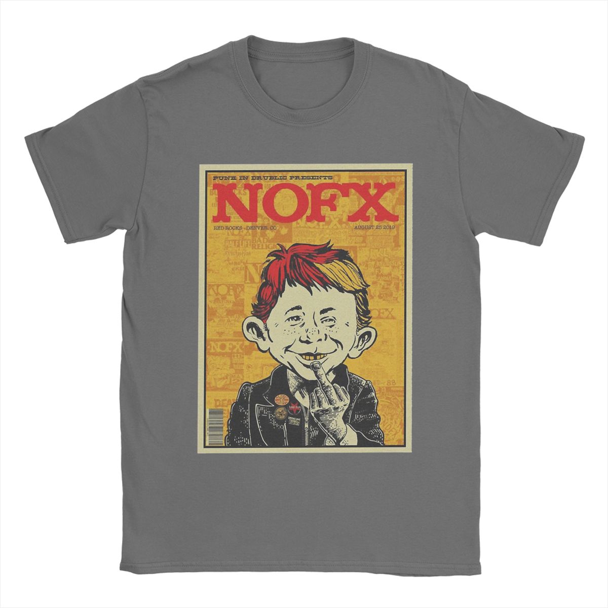 

Funny Nofx Punk In Drublic T-Shirts Men Round Neck 100% Cotton T Shirts Short Sleeve Tees Gift Idea Clothes 4XL