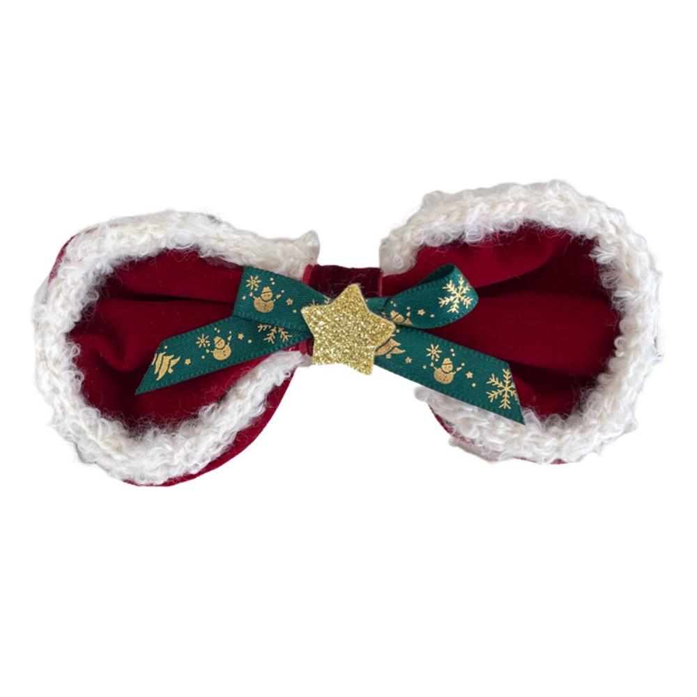 Cute Christmas Hair Hoop Xmas Plush Ball Hairpin Hair Accessories Christmas Barrettes  Girls