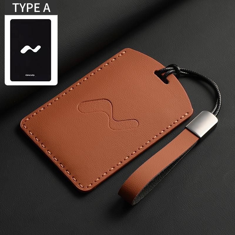 Car Key Case Cover For ONVO L60 L90 Coolray Leather Car Remote Key Case Cover Car Keychain Protector Shell Decorative Accessorie