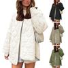 Jachetă puffer matlasată ușoară pentru femei, de iarnă, casual, outerwear, cu mânecă lungă, nasturi, căptușită, cu buzunare