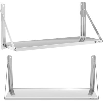 Folding Stainless Steel Catering Wall Shelf Up To 40 Kg 100 X 30 Cm