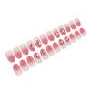 24 Pcs Simple Artificial Nail Short Round Full Cover False Nail Glittering Stick on Nail Peach Blossoms Press On Nail
