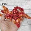 Flying Dragon Model 3D Printed Figurine Movable Joints Chinese Figure Mini Articulated Winged Fidget Toy Desktop Decoration Ornament Collectible
