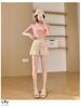 Women's Summer High-Waist Lace Sports Shorts - Casual, Loose, A-line, Wide-Leg, Three-Quarter Pants