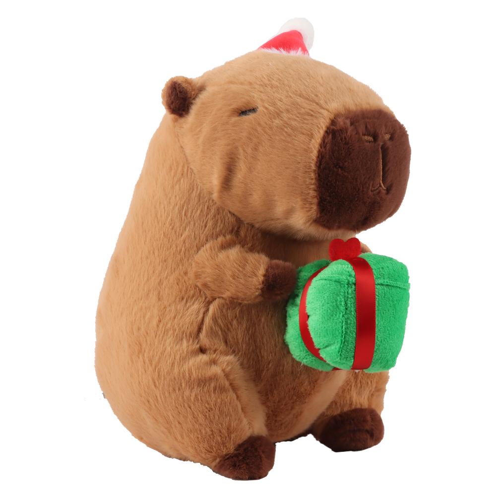 Kapibala Capybara Plush Toy Christmas Capibala Holding Gift Cute Exquisite Animal Stuffed Toy Christmas Tree House Xmas Decor
