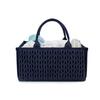 Braided Quilted Diaper Caddy Organizer Boho Nursery Storage Basket with Compartment Portable Handle Baby Wipes Diaper Bag Bin Newborn Essentials
