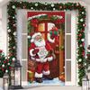 1 Stück Frohe Weihnachten Baum Türabdeckung Banner Polyester Schneemann Weißes Weihnachtsmuster für Heiligabend Neujahr Feiertagsparty Haustür Heim Wanddeko
