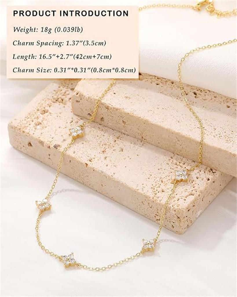 Minimalist Zircon Flower Chain Necklace for Women Niche Light Luxury Sparkling Rhinestones Tassel Necklace Choker Jewelry