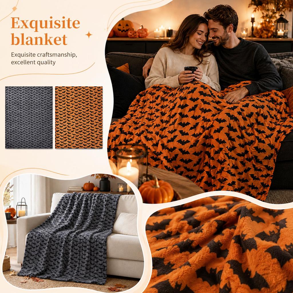 Halloween Throw Blanket, Soft Plush Cozy for Couch and Bed, Holiday Home Decor, 130150 cm