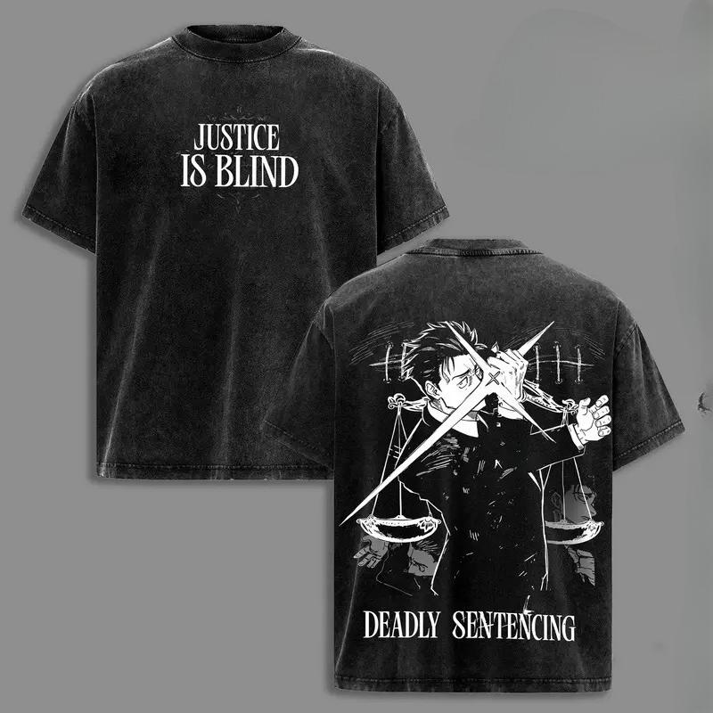 Хигурама Хироми Печатная футболка Аниме Магическая битва Одежда Мужчины Женщины Ретро Стиранные Футболки Повседневная Футболка Харадзюку Хлопковая Футболка S чёрный