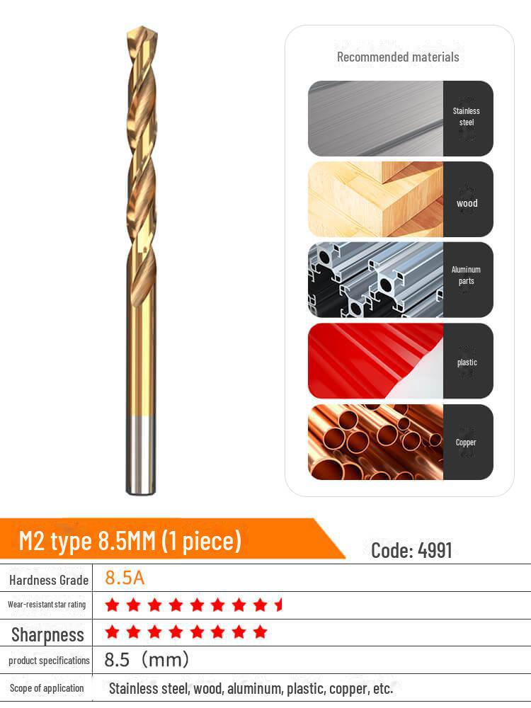 Huhao Cobalt Alloy Twist Drill Bit Set for Electric Hammer and Stainless Steel.