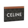CELINE Triomphe Classic Monogram Canvas with Full-Printed Letter Logo Canvas and Lambskin Combination Card Holder Women's Brown