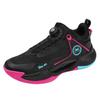 Unisex Luminous Low-Top Basketball Shoes with Rotary Buckle, Wear-Resistant Mesh Upper, Ideal for Spring and Summer Training.