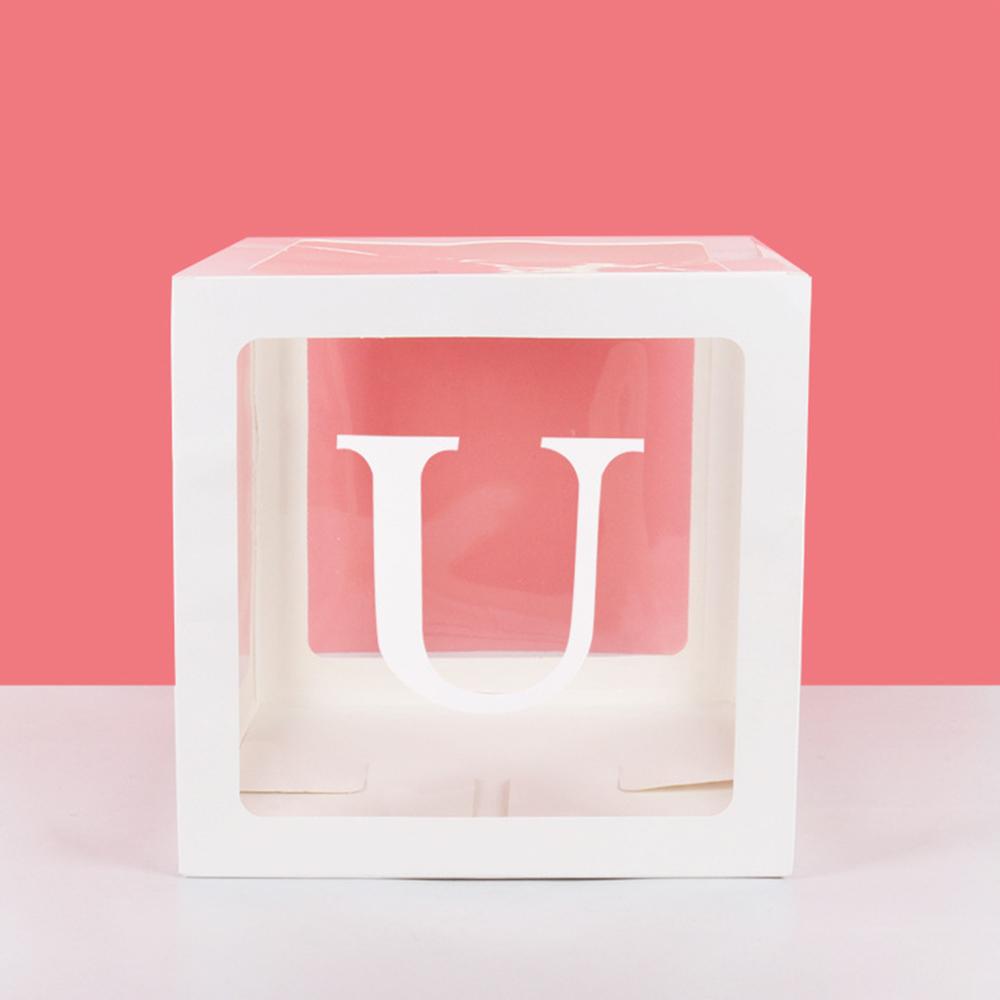 Runtow 1pc 25cm Transparent Letter Box ,Birthday Wedding Custom Name Balloon Box ,1st Birthday Party Decorations, Baby Shower