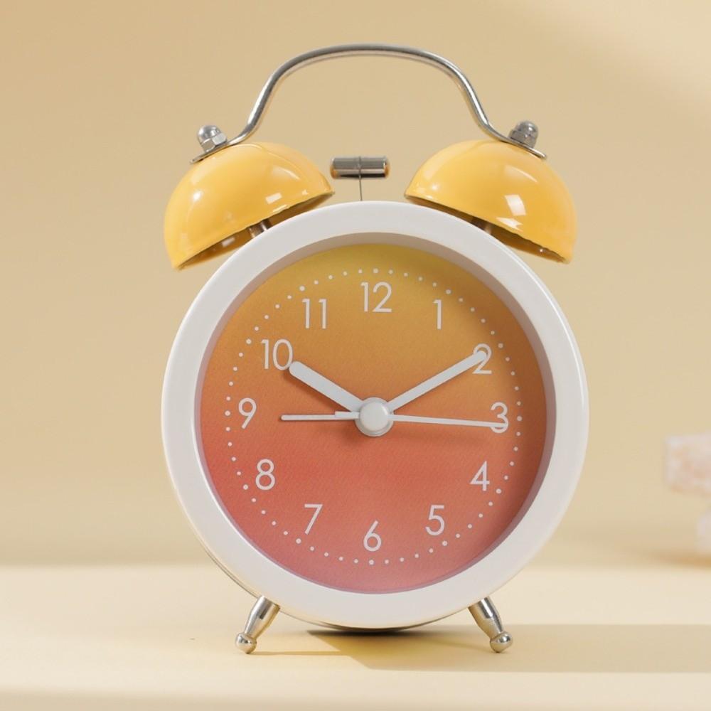 Creative Metal Twin Bell Alarm Clock with Luminous Battery Operated Loud Alarm Clock Colorful Desk Alarm Clock Student Dorm