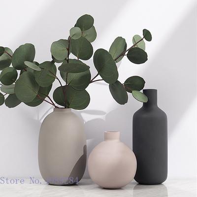 Bunte Keramikvase Runde Kugel Zylindrische Blumenarrangement Hydroponik Blumenvase Schreibtischdekoration Keramikornamente