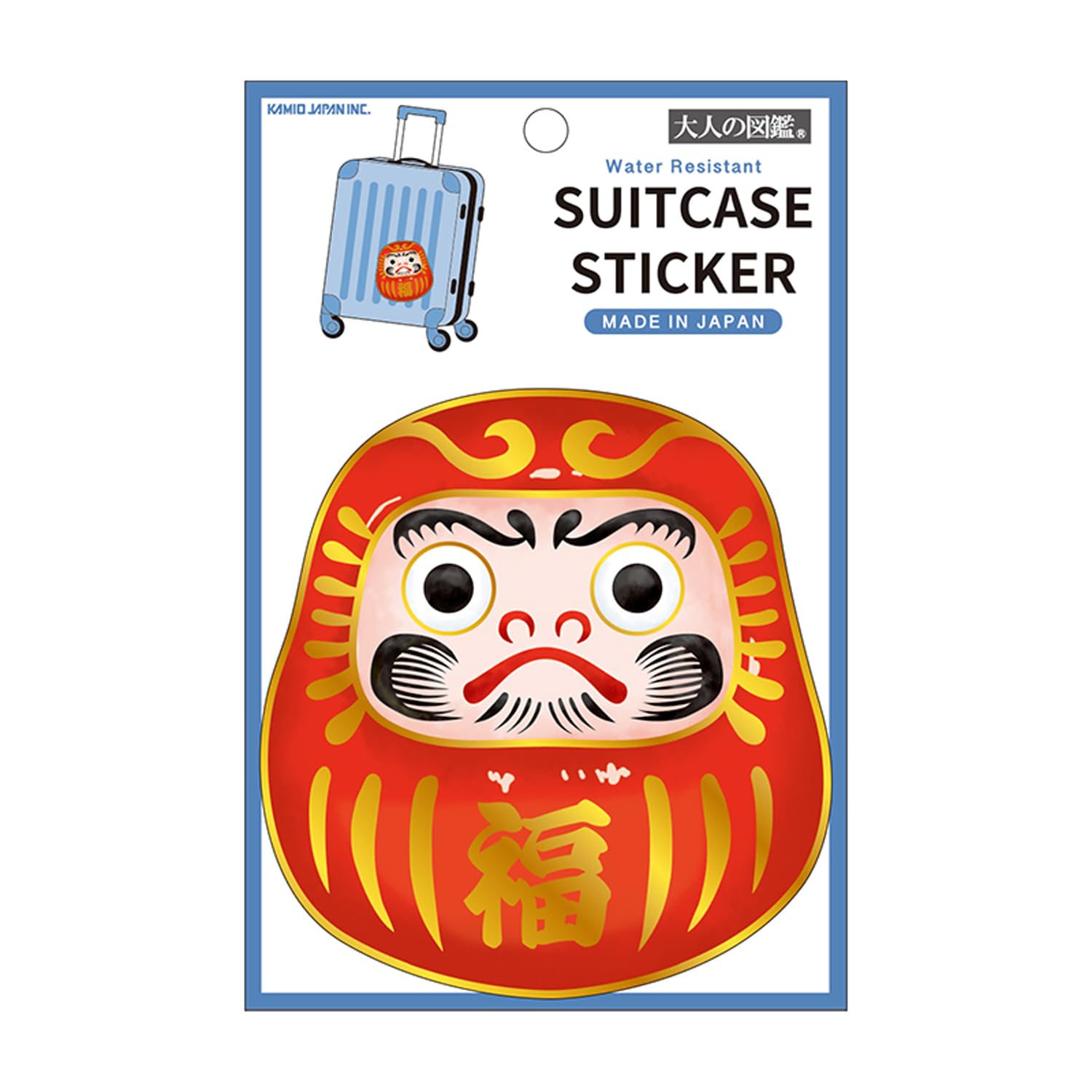 

Kamio Japan Sticker Adult Illustrated Suitcase Sticker Daruma 226596