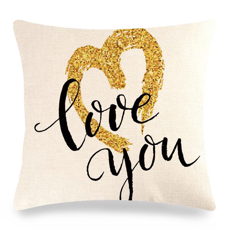 Home Decor Valentine'S Love Themed Decorative Pillow Covers Pattern Cushion Cover Suitable For Sofa Bedroom Car Pillow Cover