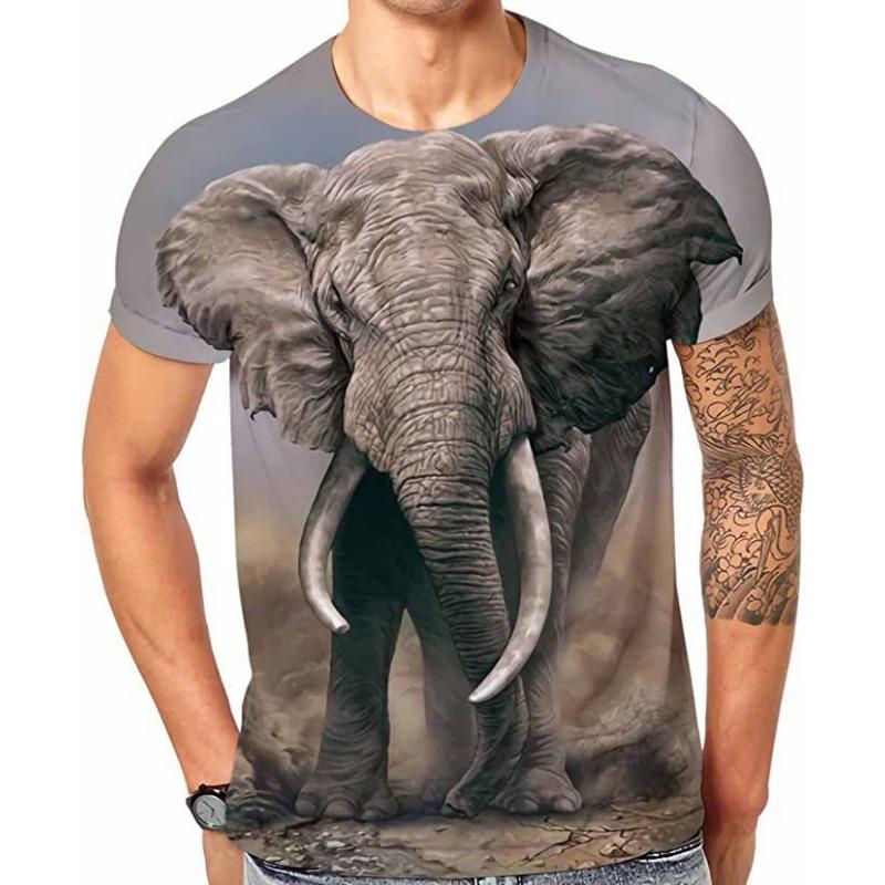 2025 Summer Trendy 3D Printed Animal Bear Fun Short Sleeve Breathable Versatile Top