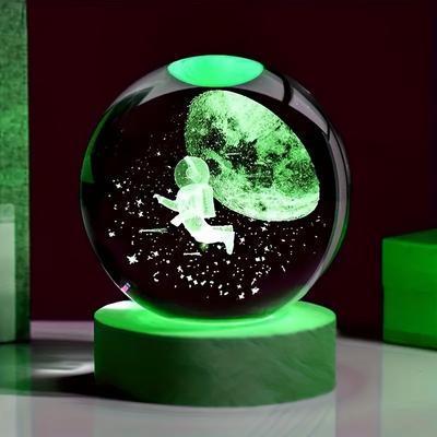 3D koule křišťálová laserově gravírovaná křišťálová koule barevná noční lampa přítelkyně spolužák manželka děti narozeninový dárek domácí dekorace