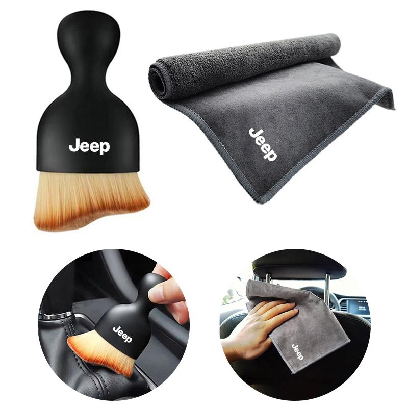For Jeep Renegade Car Interior Cleaning Soft Brush Tool Dust Remover Suede Fleece Microfiber Wash Towel Car Cleaning Rag Cloth AMN1