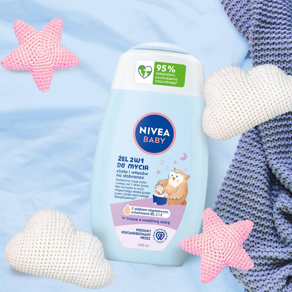 090436 Nivea Baby Wash And Shampoo 2In1 For Body And Hair Bedtime 200