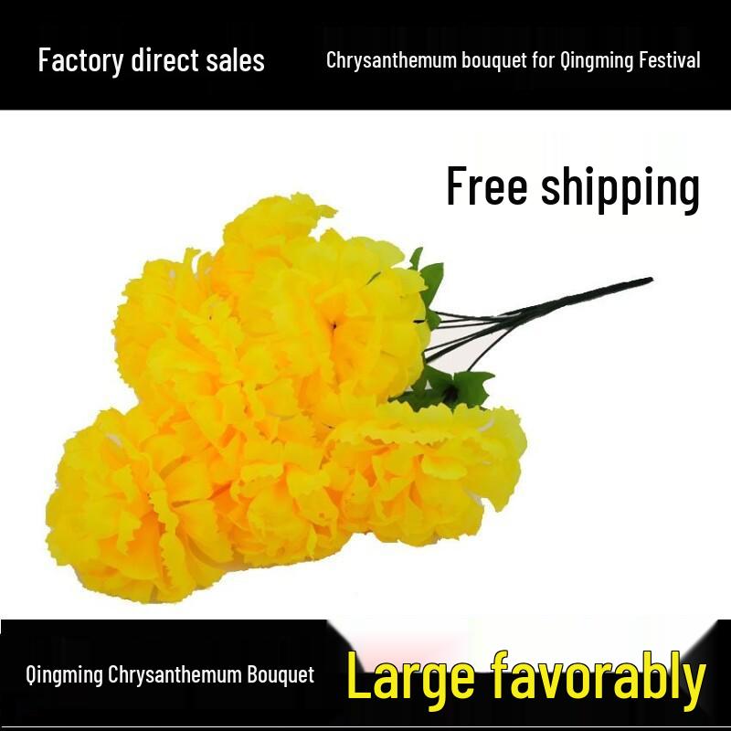 Chrysanthemum Silk Flowers for Qingming Festival Grave Offerings