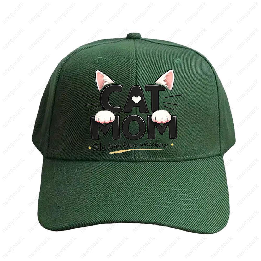 Cat Mom My Kids Have Whiskers Cap Summer Women Unisex Peaked Hat Fashion Casual Adjustable Printed Baseball Caps