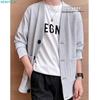 MDMYXJP Autumn Solid Comfortable Plus Sizes MD300 Men's Cardigan, Jacket, V-Neck, Japanese-Style Cardigan, Color, Stylish, Sweater, Available, Spring,