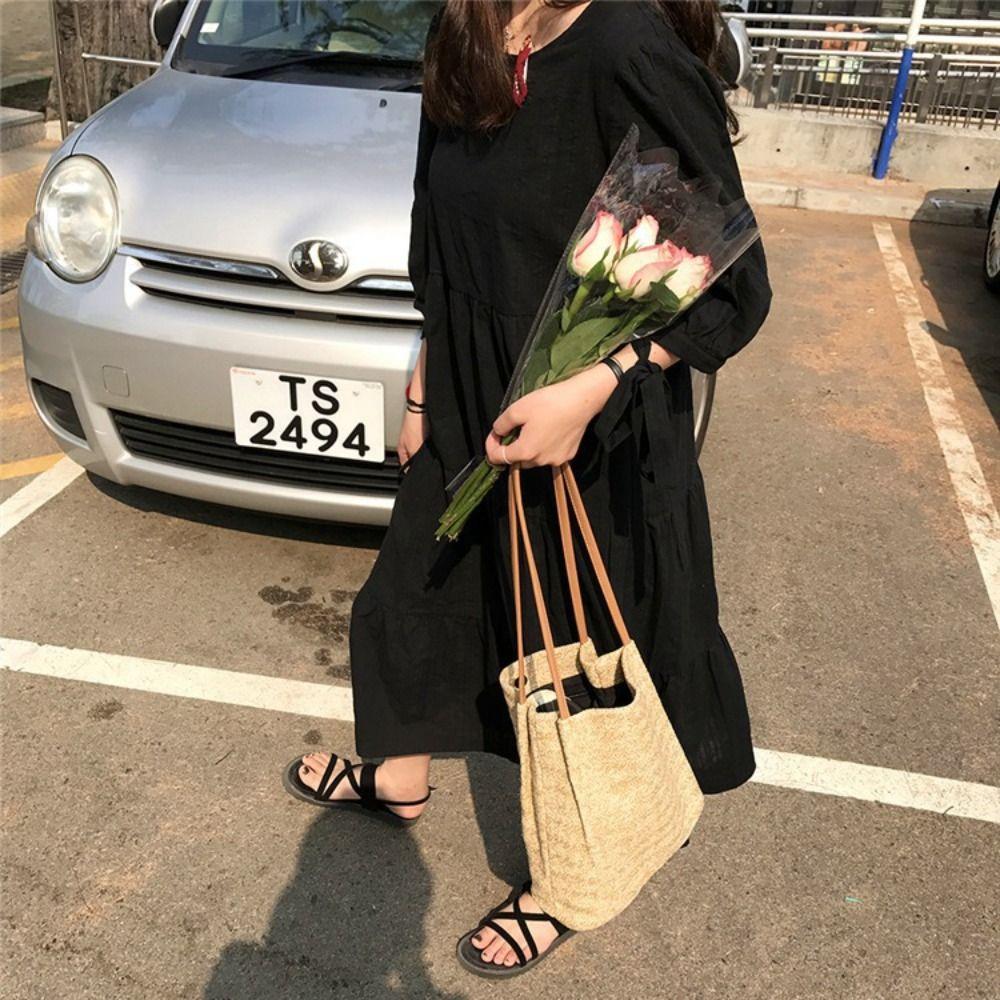 Summer Straw Weave Bag Beach Women's Tote Bag New Straw Shoulder Bag  Travel