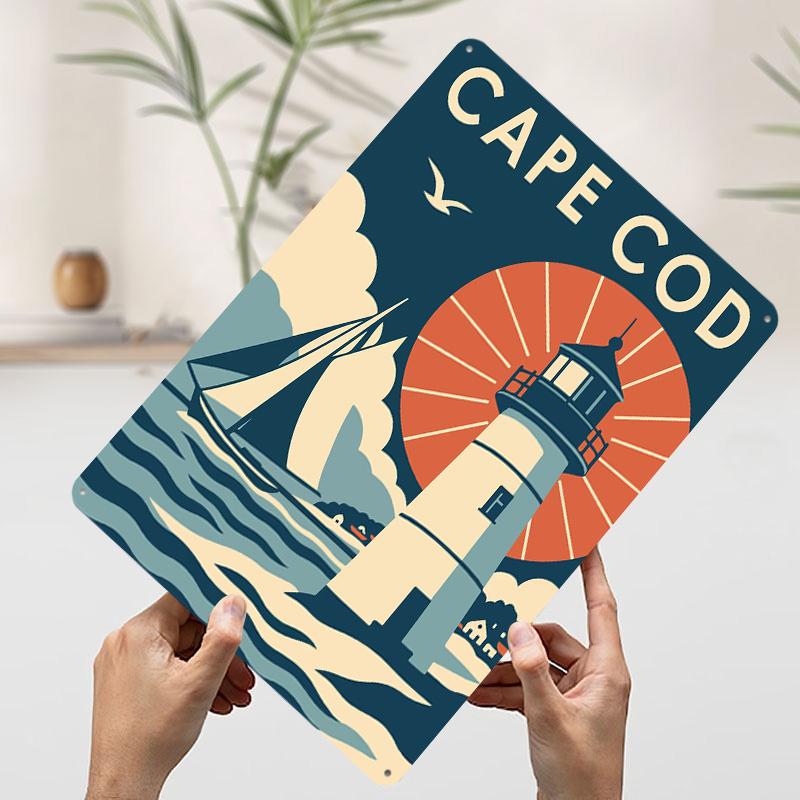 

Cape Cod Travel Tin Plaque Poster Customized Wall Art Retro Vintage Metal Signs for Man Cave Coffee Bar Accessories Desk Decor 7.9x11.8In(20x30cm)