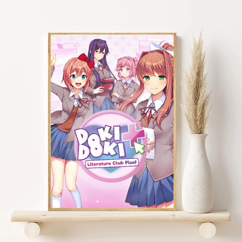 D-Doki Doki L-Literature Club Anime Poster HD Art Sticky Wall Waterproof Home Living Room Bedroom Bar Aesthetic Decoration