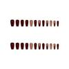 Square Press On Nails Set Elegant Burgundy Glitter Fake Nails Fashion Gold Loose Powder Fake Nails Full Coverage Fake Nail Tips for Women