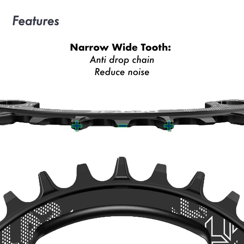 Deckas Tandhjul Rundt 110BCD til Force Red Rival S350 S900 36 38 40 42 Tænder Landevejscykel til Sram Cx Gravel Quarq 5 Arme 110 Bcd