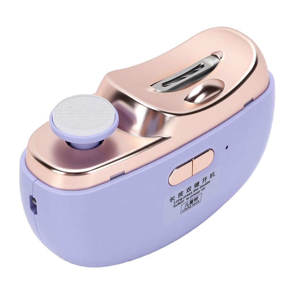 Electric Nail Grinder Dual Head Nail File Automatic Polishing Nail Grinder for Kids Adults Purple
