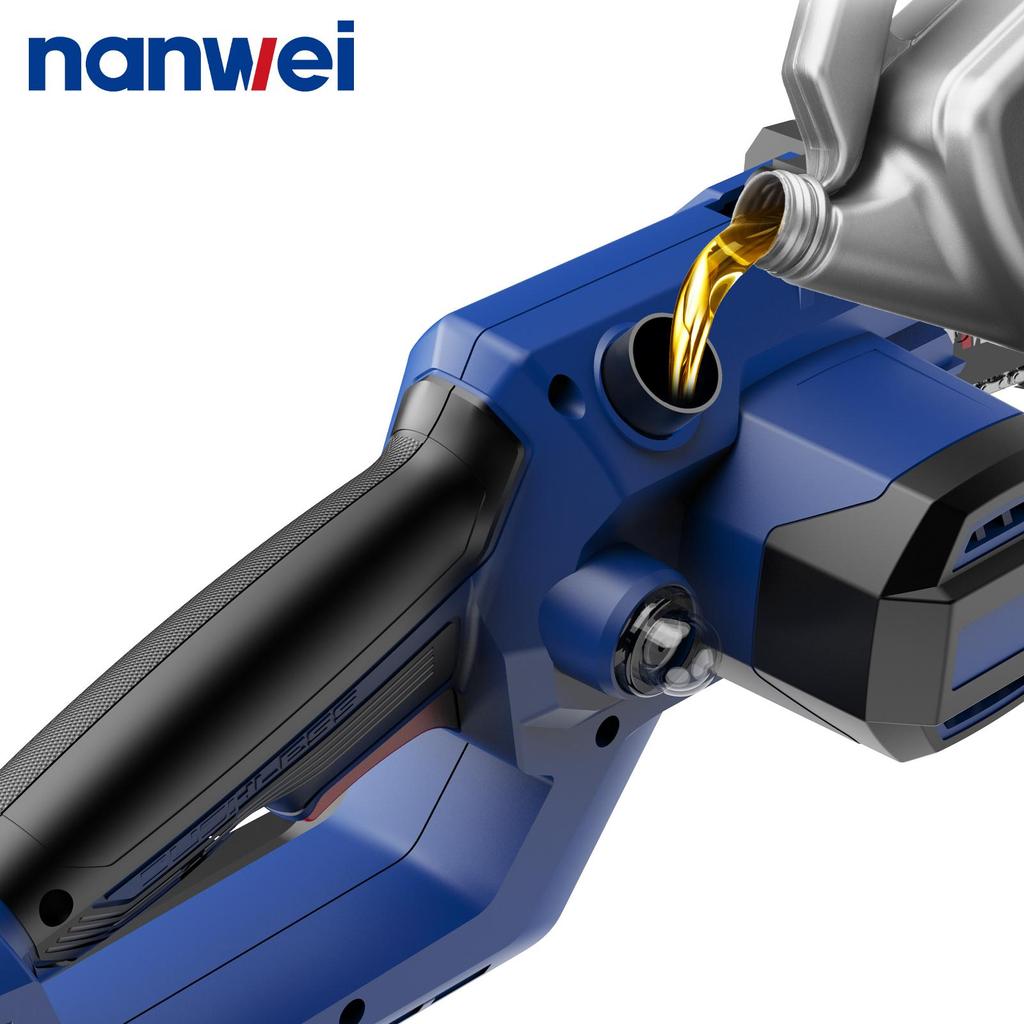 NANWEI 10-inch electric chain saw 6500 rpm, Speed 9 m/s,Manual  pressing