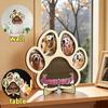 Paw Shaped Wooden Pet Picture Frame With Collar Holder Multi Photo Display Tabletop Memorial Keepsake For Dog Cat Lovers Decor