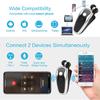 Retractable Wireless Headphone Headset Stereo Earphone lightweight V5.0 Noise Cancelling Mic Clip on Earpiece workout Sports running Business Trucker
