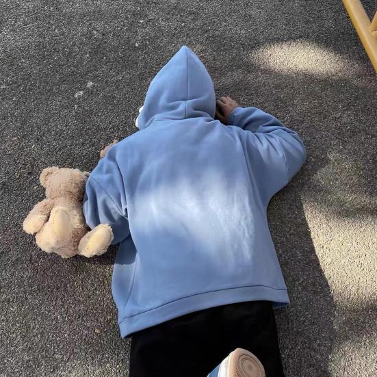 Fun Shark Patch Hooded Sweater Cozy And Stylish Sporty Casual Loose Trendy Couple's Pullover for Autumn