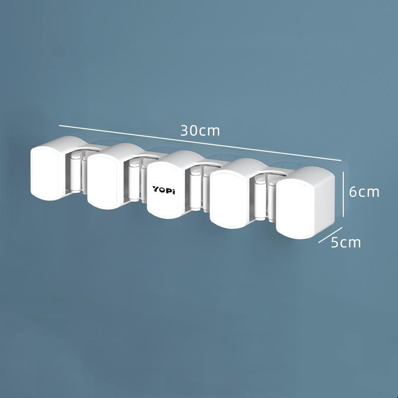 

Plastic Mop Holder Wall Mounted Broom Hook 4 Position Multi-Functional Broomstick Storage Rack Bathroom Organizer Acessories