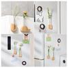Fridge Magnet Vase Clear Glass Tube Vase with Wooden Base Magnetic Mini Vase for Flowers Herbs Refrigerator Kitchen Decor
