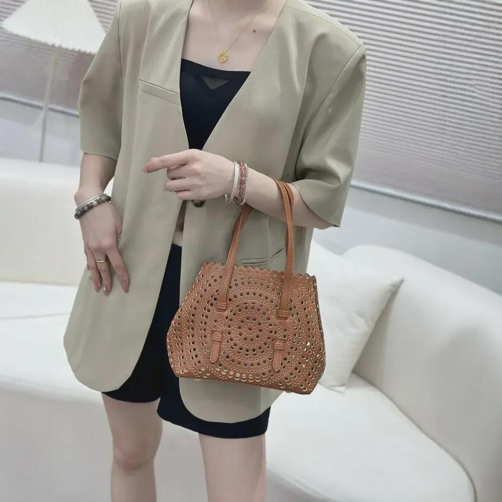 Cross-Border Carved Leather Handbag Set: Tote, Cosmetic Bag & Coin Purse