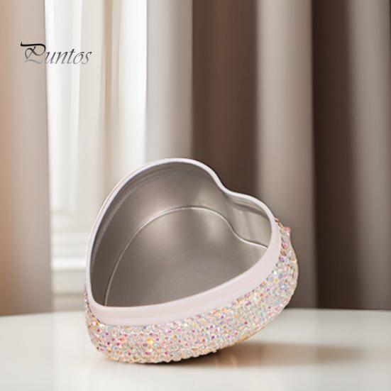 Luxury Jewelry Box Earrings Necklace Compact Travel Case Multipurpose Stylish Organizer Sparkling Rhinestones Heart Shape Personalized