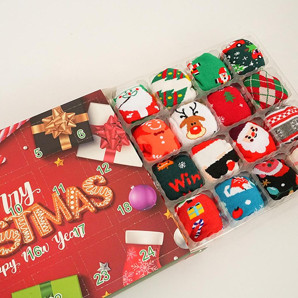 Christmas Calendar Socks Advent 24 Days Advent Countdown 12 Pairs Of Soft Crew Socks For Women Men Adults Teens Holiday gifts