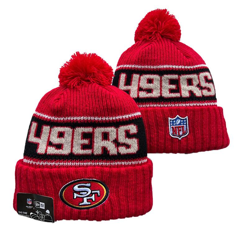 49er Team 2025 Autumn/Winter Wool Pom-Pom Knit Hat - Warm Embroidered Couple Style