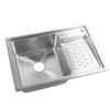 Top Mount Sink 304 Stainless Steel Drop In Sink Single Bowl Basin with Washboard Laundry Utility