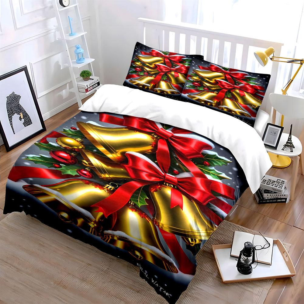 Golden bells delightfully glowing Bedding sets Duvet cover sets Duvet covers Pillowcases(1*Duvet Cover 2*Pillowcases without duvet insert)