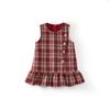 Autumn and Winter Girls Red Plaid Dress Baby Girl Western Style fashionable Plaid Vest Dress