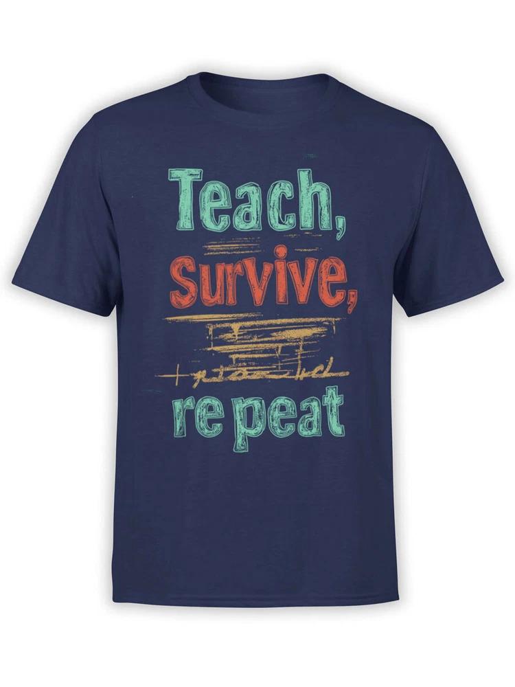 Teacher Tshirt Collection Teach Survive Repeat Tshirt Unisex S